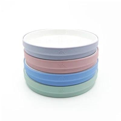 "Platos blancos de porcelana para niños de 7,8"" con fundas de silicona | Aptos para bebés/... Foto 1 de 4