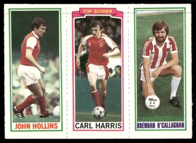 1981 Topps English League EPL Brendan O'Callaghan/Carl Harris/John Hollins Stoke - Image 1 of 2