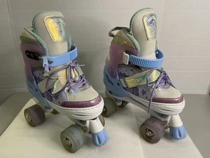 Kids Roller Skates Mermaids Adjustable Size 13c-3y Quads Light up Wheels W/tags - Picture 1 of 13
