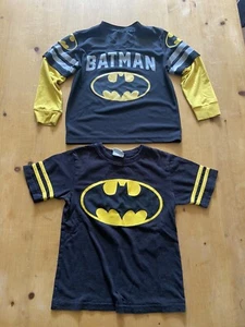 2 Batman Classic Long & Short Sleeve Gray & Yellow T-Shirts 5 **GOOD CONDITION** - Picture 1 of 10