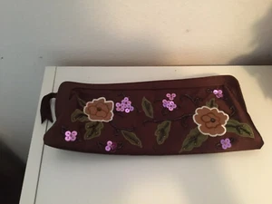 Avon Clutch braun geblümt (bestickt und Pailletten) - Bild 1 von 3