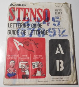 VTG DENNISON STENSO LETTERING GUIDE Gothic 1 1/4" 2 Cards Letters & Numbers - Picture 1 of 11