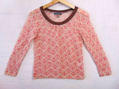Orla Kiely Pink Knit Floral Print Mohair & Wool Blend, Lightweight UK6 - Image 1 of 4