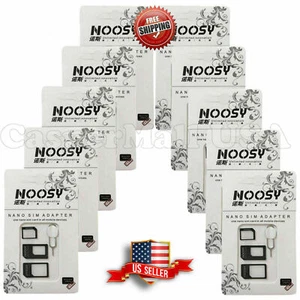 Nano SIM Card Adapter to Micro Standard Converter Set Fit iPhone 5 4S 4 Black 10 - Picture 1 of 5
