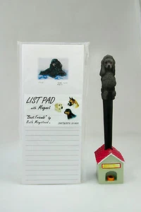 POODLE BLACK~ MAGNETIC LIST PAD & PEN SET & MATCHING  REFRIGERATOR MAGNET - Picture 1 of 9