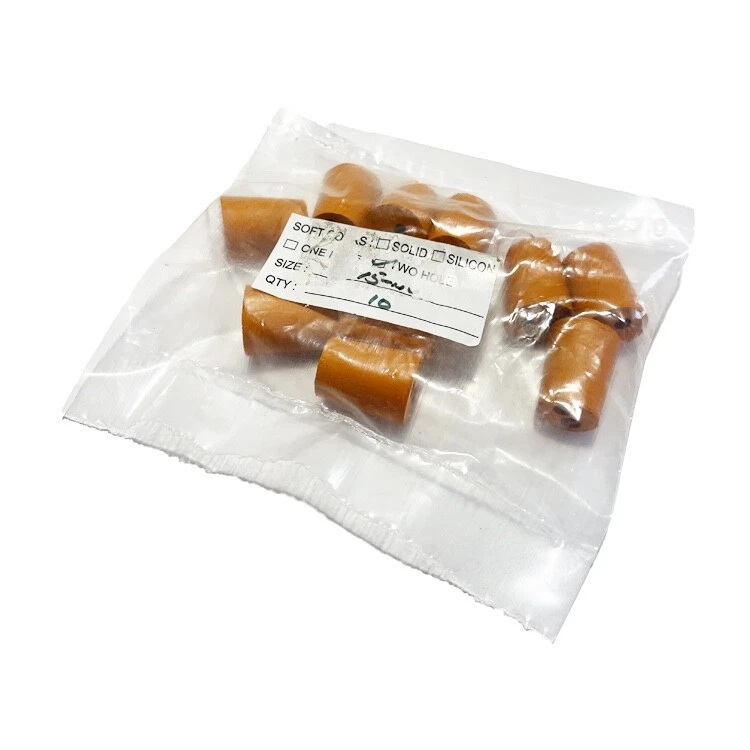 10 x Rubber LABORATORY Bungs Stoppers 15mm - 2 Hole - LAB LABORATORY - Image 1 of 1