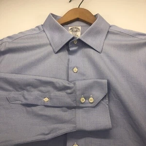 Brooks Brother Regent Hemd Herren 16,5 - 36 blau kariert Button Down Langarm - Bild 1 von 9