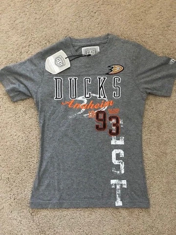 Anaheim  Ducks NHL Old Time Hockey Gray Womens T Shirt-SIZE MEDIUM *NEW* Cover