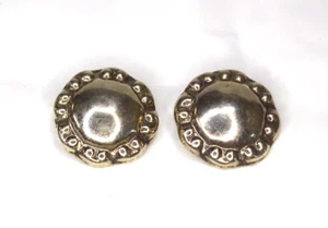 Vintage TV Mexico 925 Sterling Silver Earrings Clip On Round - Picture 1 of 7