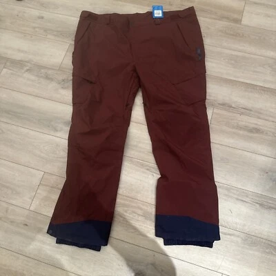 NWT $160.00 Columbia Mens Powder Stash Snow Pants Omni-tech Maroon Brown 5xl - Image 1 of 4