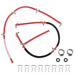 LH & RH Diesel Fuel Injector Return Hose Kit for Duramax 6.6L LLY LBZ LMM 04-10 - Picture 1 of 9