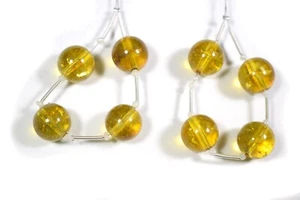 AAA+ Yellow Citrine 12MM Round Smooth 3.5" Gemstone Loose Beads Jewelry Making - Picture 1 of 4
