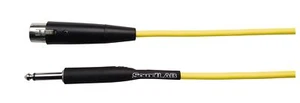 Unbalanced Fluorescent 3 Pin XLR to 6.35 mm Jack Plug Microphone Lead Yellow - Picture 1 of 2