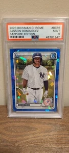 PSA 9 JASSON DOMINGUEZ 1st 2020 Bowman Chrome SAPPHIRE Edition Refractor RC MINT - Picture 1 of 2