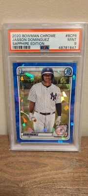 PSA 9 JASSON DOMINGUEZ 1st 2020 Bowman Chrome SAPPHIRE Edition Refractor RC MINT - Image 1 of 2