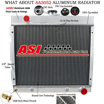 4 Row Radiator For Dodge Dart Plymouth Duster Valiant Cars V8 5.2 5.6L 1971-1972 - Image 1 of 4