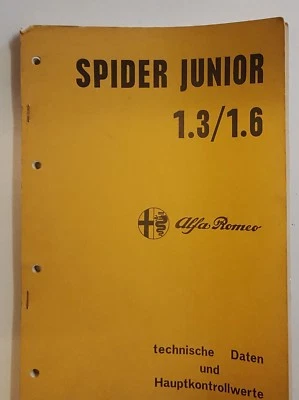 Dati Tecnici/Tecnico Specifications Alfa Romeo Ragno Junior 1.3/1.6 - Immagine 1 di 2