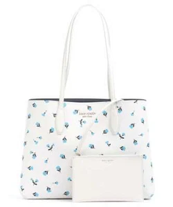 Kate Spade All Day Dainty Bloom Large Tote Floral White Pouch PXR00389 NWT F - Picture 1 of 12