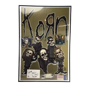 Póster de Korn y fotos firmadas talones de boletos enmarcados - Imagen 1 de 11