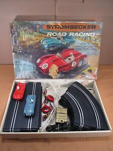 Vtg 1960's Strombecker Road Racing 1:32 Scale Slot Car Race 2 Cars Original Box