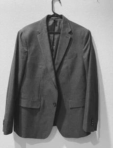 NUEVO SIN ETIQUETAS Banana Republic Gris Calce Ajustado Abrigo Deportivo Chaqueta Blazer Dos Botones 46R XL - Imagen 1 de 8