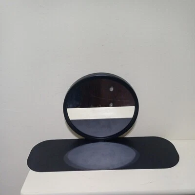 Habitat Round Wall Mirror with Shelf Black Size 20x40cm - Image 1 of 4