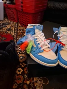 OFF WHITE AIR JORDAN 1 UNC SIZE 11 US ALL LACES STILL IN BAGS - Picture 1 of 8