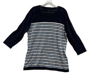 Tommy Hilfiger Blue Stripe Long Sleeve Cotton Sweater Women’s Plus Size XXL NWT - Picture 1 of 12