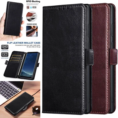 Funda protectora tipo billetera de cuero con bolsillo para tarjeta para teléfono Samsung Galaxy S8/S8+ Foto 1 de 4