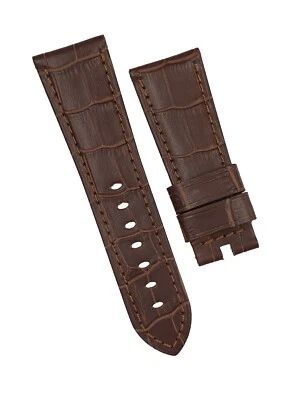 Original Panerai Cuero de Caimán Marrón con Puntada Marrón 26mm x 22mm Correa de Banda Foto 1 de 4