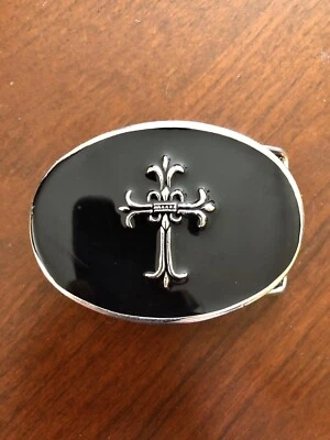 Cruz Católica Religiosa Simple Jesús Religión Metal Unisex Hombre’s Hebilla de Cinturón Foto 1 de 2