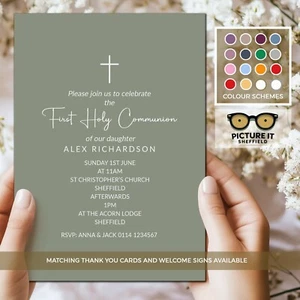 Personalised First Holy Communion Confirmation Christening Baptism Invitations - Picture 1 of 25