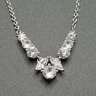 Eliot Danori Silver Tone Cubic Zirconia Small Frontal Necklace - New - Jly67
