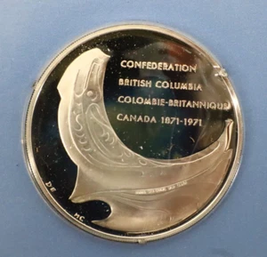 1971 Franklin Mint Confederation British Columbia Silver Proof 1st ed. SCI-65 - Picture 1 of 8