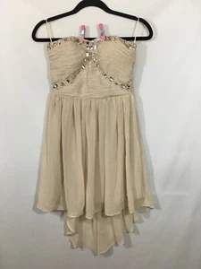 NWT Love Point Strapless Cream Dress, Lower in Back, Rhinestone Front Size M - Picture 1 of 6