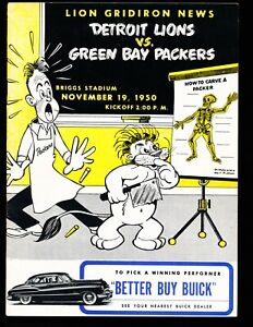 NR MINT 11/19/1950 Lions vs Packers NFL Program - D. Walker catches 3 TD Passes