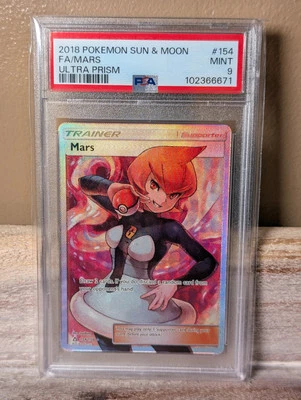 Mars Sun & Moon Ultra Prism PSA 9 MINT 154/156 Full Art Pokemon - Image 1 of 2