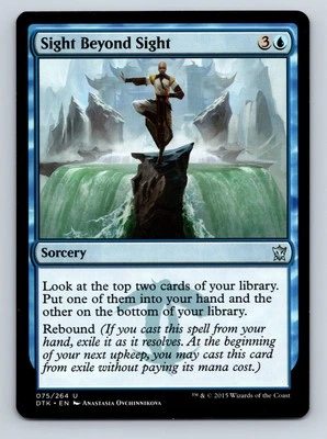 Magic The Gathering Dragons of Tarkir #75 Sight Beyond Sight Uncommon - Image 1 of 2