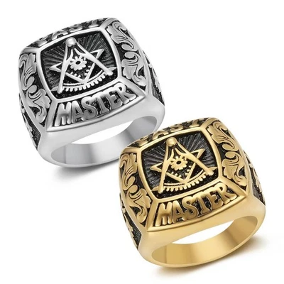 Masonic Titanium Ring - Vintage Letter Men's Jewelry - Image 1 of 4