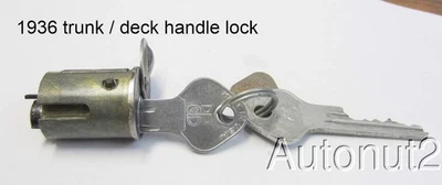 Dodge Plymouth Chrysler DeSoto 1936 maletero y cubierta manija bloqueo cilindro nuevo en stock y llaves Foto 1 de 4