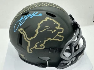 Jared Goff Autographed Detroit Lions 2025 Salute To Service Mini Helmet !! - Picture 1 of 2