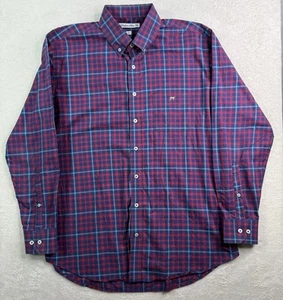 Southern Point Co Shirt Mens Large Red & Blue Plaid Button Down Shirt Preppy - Picture 1 of 8