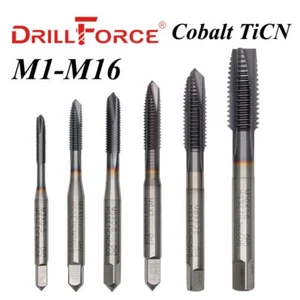 Cobalt Screw Tap Drill Bit Pointed Flute M1-M16 TICN Coated For Stainless Steel - Picture 1 of 6