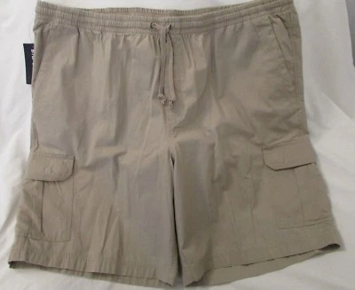 Men's "Chaps" B & T Size 4XB, Hampton Khaki, Washed Poplin Pull On Cargo Shorts - Image 1 of 3