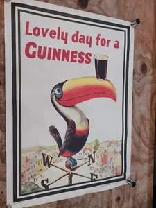 Vintage Guinness Lovely Day For A Guinness Tucan Beer Bar Poster 2005 - Picture 1 of 2