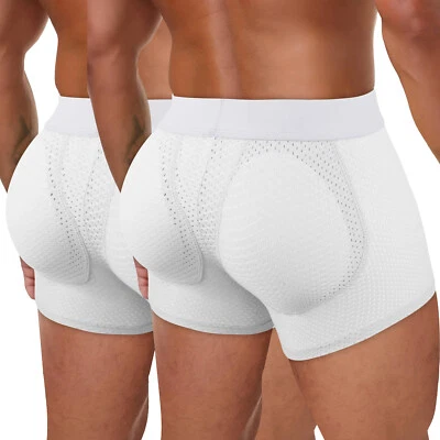 Ropa interior acolchada para hombre calzoncillos boxer refuerzo de glúteos grandes potenciador de cadera con 2 almohadillas EE. UU. Foto 1 de 4