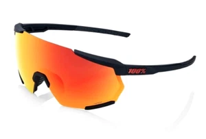 Neue 100 % RACETRAP 3.0 Sonnenbrille | Soft Tact schwarz/HiPER rote ml verspiegelte Gläser - Bild 1 von 6