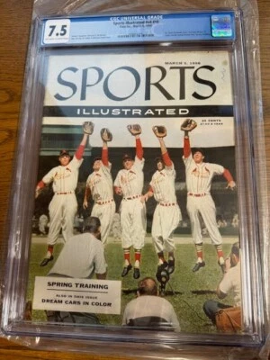 1956 年 3 月 5 日 Stan Musial 圣路易斯红衣主教体育插图 无标签 CGC 7.5 — 第 1/3 张图片