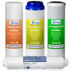 iSpring Filter Replacement for Standard Reverse Osmosis RO Filter Systems 4 Pack - Picture 1 of 7