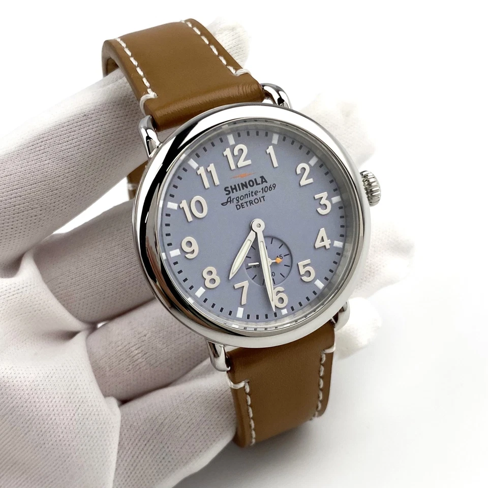 Reloj para hombre Shinola The Runwell 41 mm Argonite 1069 cuarzo pizarra esfera azul Foto 1 de 4